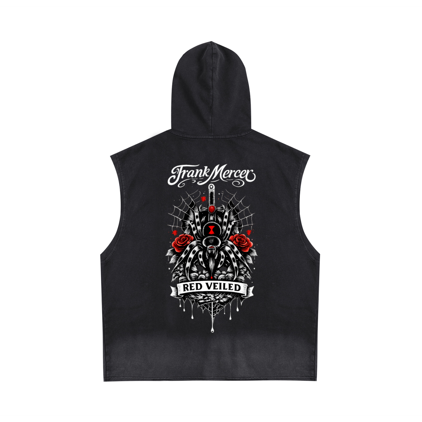 Franck Mercer Red Veil Sleeveless Hoodie