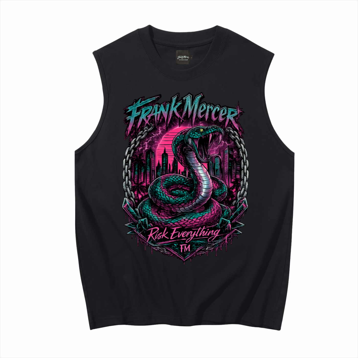 Frank Mercer Risk Everything Cobra Snake Sleeveless Tank Top | Premium Graphic Muscle Shirt