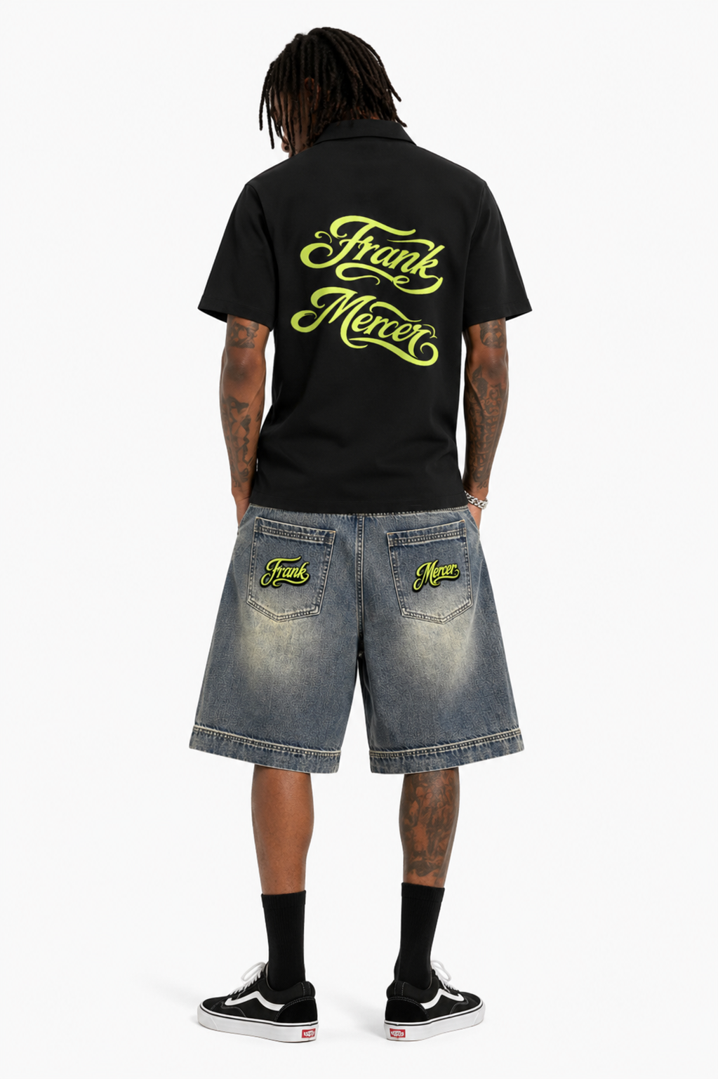 Frank Mercer Vintage Wash Baggy Denim Shorts
