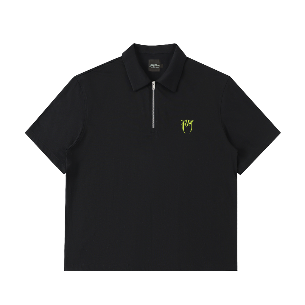Black polo shirt with a logo on a white background Reptile Clothing line