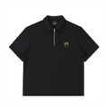 Black polo shirt with a logo on a white background Reptile Clothing line