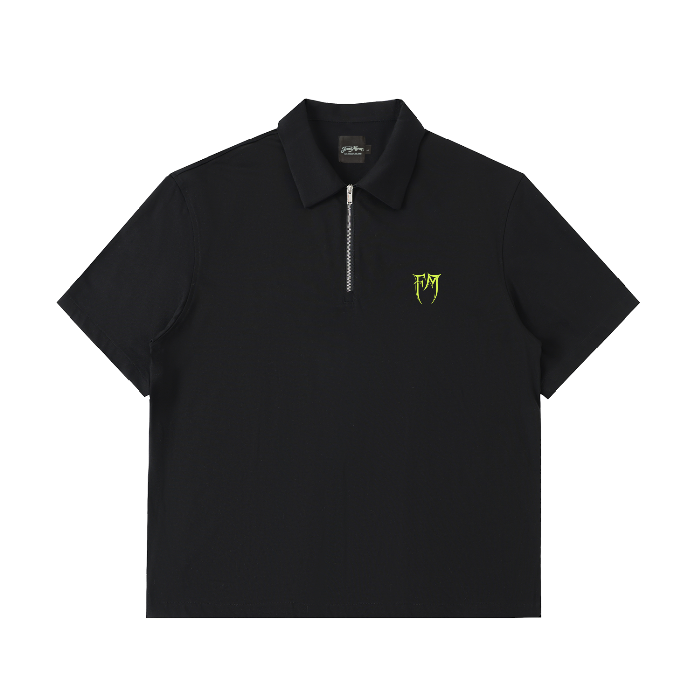 Black polo shirt with a logo on a white background Reptile Clothing line