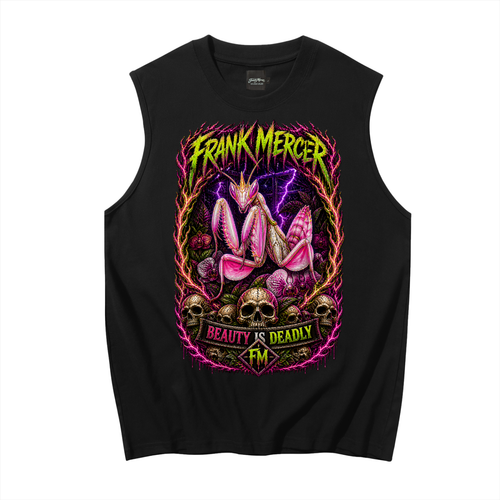Frank Mercer Beauty is Deadly Sleeveless Praying Mantis Tank