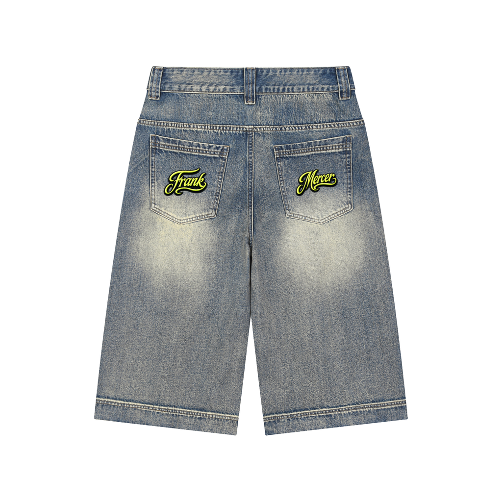 Vintage Wash Baggy Denim Shorts
